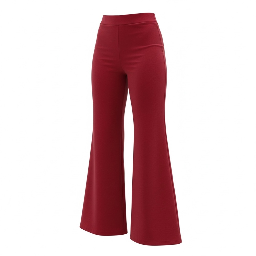 Women's Red Flare Ponte Pants